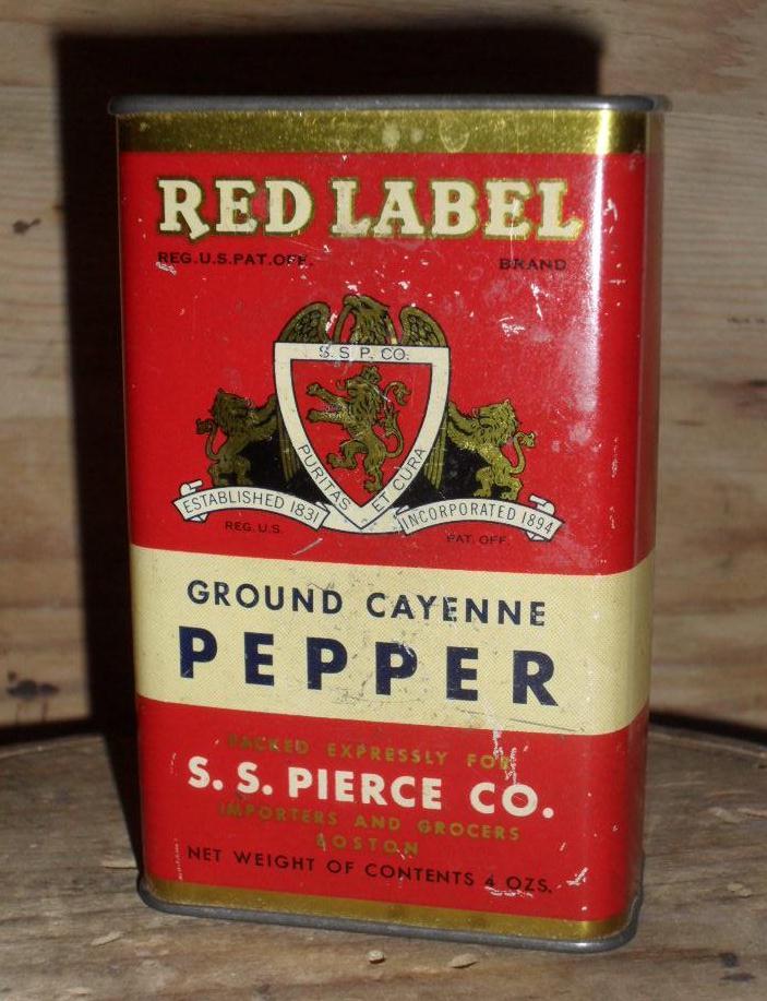 S.S. Pierce Cayenne Pepper Spice Tin - Boston S.S. Pierce Cayenne Pepper Spice Tin - Boston