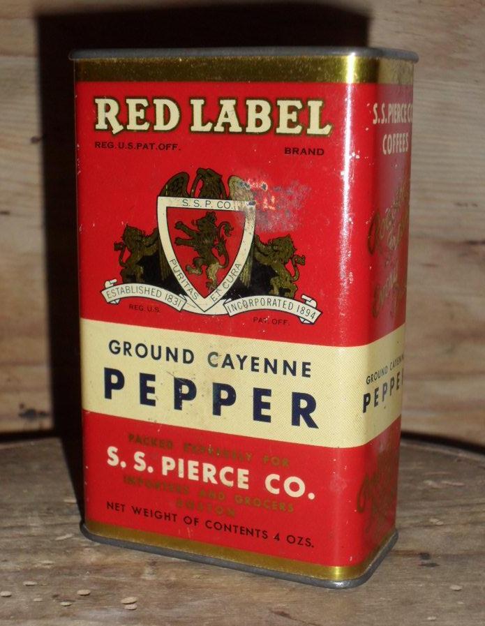 S.S. Pierce Cayenne Pepper Spice Tin - Boston S.S. Pierce Cayenne Pepper Spice Tin - Boston