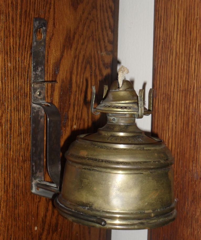 Victor Brass Oil Lamp & Wall Bracket Victor Brass Oil Lamp & Wall Bracket
