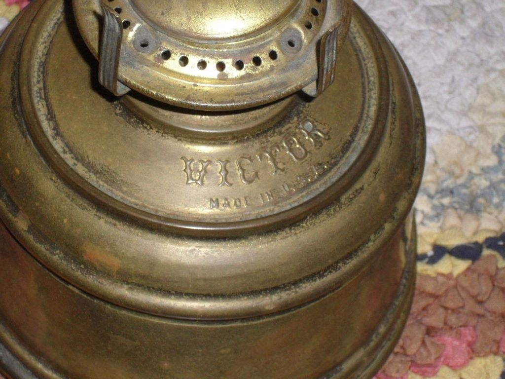 Victor Brass Oil Lamp & Wall Bracket Victor Brass Oil Lamp & Wall Bracket