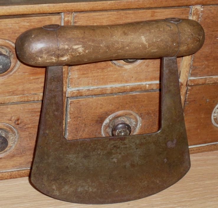 c 1880 Steel & Wood Kitchen Chopper - Hand Forged c 1880 Steel & Wood Kitchen Chopper - Hand Forged