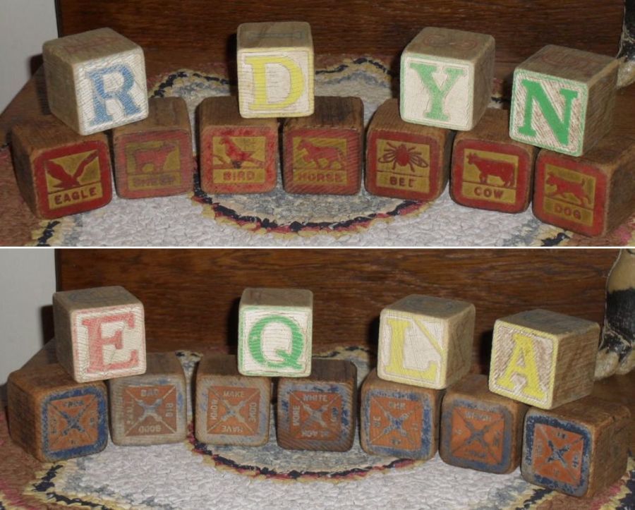 Child's Wooden Blocks - Group of 11 Child's Wooden Blocks - Group of 11