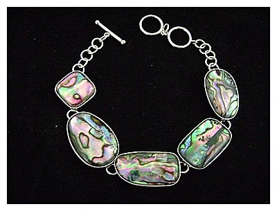 Gorgeous STERLING SILVER & Colorful Paua Abalone Bracelet Gorgeous STERLING SILVER & Colorful Paua Abalone Bracelet