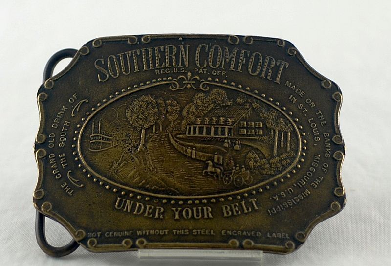 Bronze Southern Comfort Belt Buckle Signed Tiffany Bronze Southern Comfort Belt Buckle Signed Tiffany