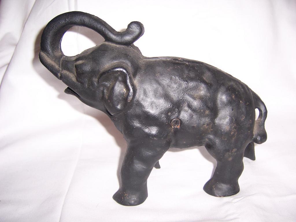 Cast Iron Elephant Bank from on Ruby Lane