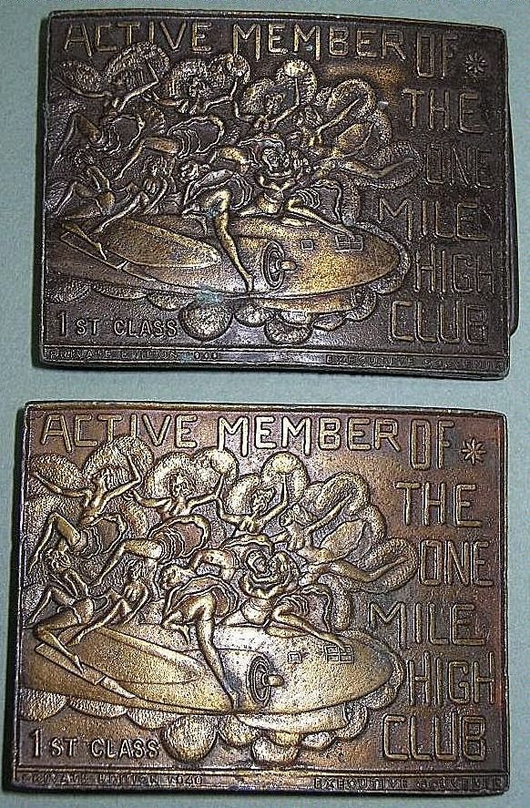 1948 One Mile High Club Bronze Belt Buckles Tiffany Studio 1948 One Mile High Club Bronze Belt Buckles Tiffany Studio