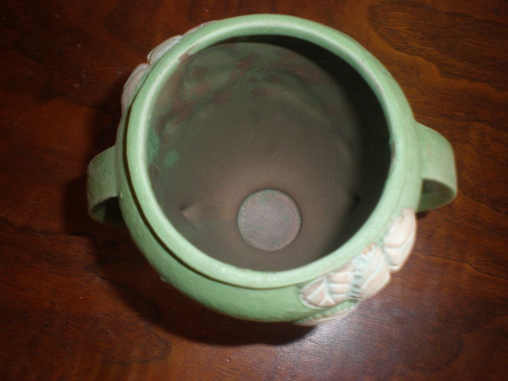 Fuchsia Pattern Roseville Pottery Vase in Matte Mint Green Fuchsia Pattern Roseville Pottery Vase in Matte Mint Green