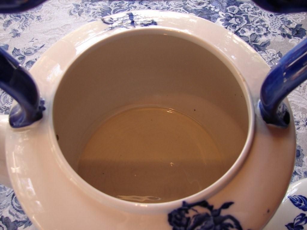 Blue and White Staffordshire Ironstone Tea Pot Blue and White Staffordshire Ironstone Tea Pot