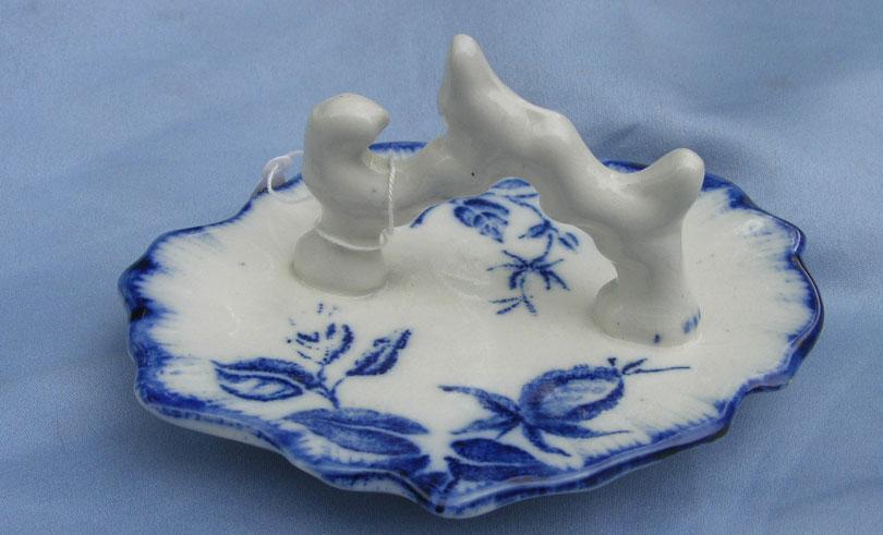 Flow Blue Staffordshire Ironstone Ring Tree Flow Blue Staffordshire Ironstone Ring Tree