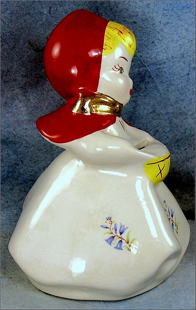 Ceramic Little Red Riding Hood Still Coin Bank Ceramic Little Red Riding Hood Still Coin Bank