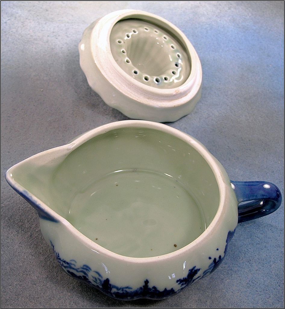 Blue and White Transferware Village Scene Juicer Reamer Blue and White Transferware Village Scene Juicer Reamer