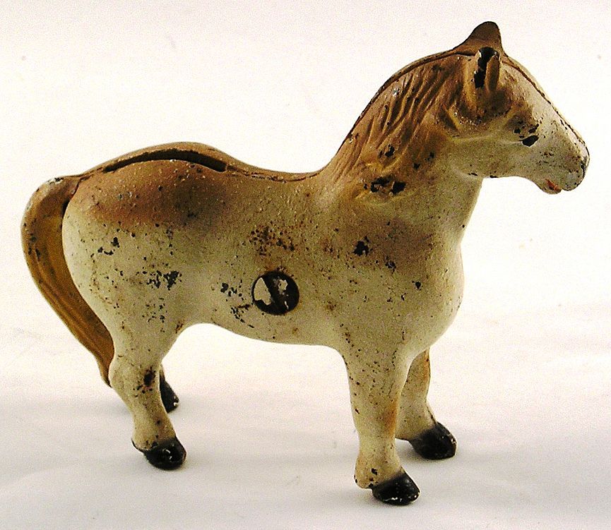 Cast Iron White Horse Still Bank Cast Iron White Horse Still Bank
