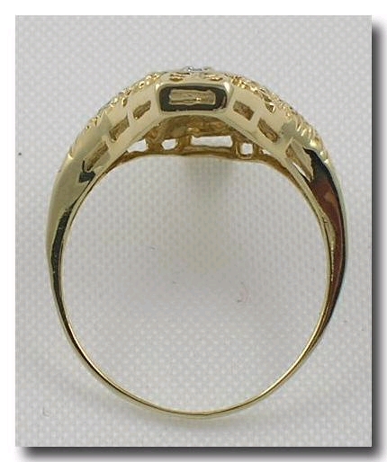Edwardian Ornate 10K Gold Filigree 5 Diamond Ring Edwardian Ornate 10K Gold Filigree 5 Diamond Ring