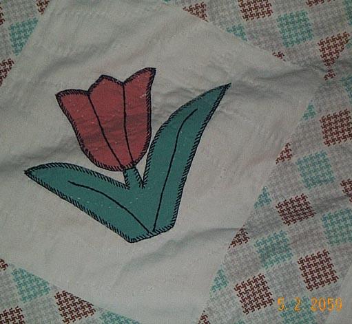 Vintage Quilt/Coverlet/ Tulip Pattern Vintage Quilt/Coverlet/ Tulip Pattern
