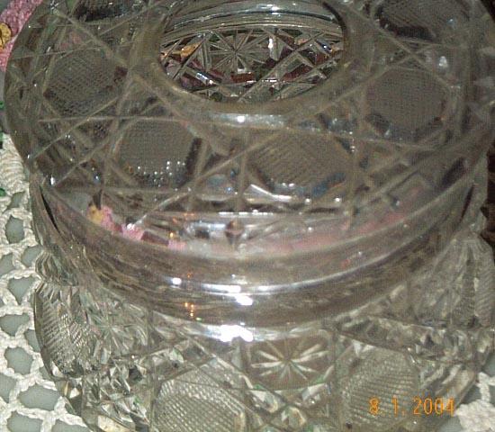 Cut Glass Hair Receiver, Victorian Cut Glass Hair Receiver, Victorian