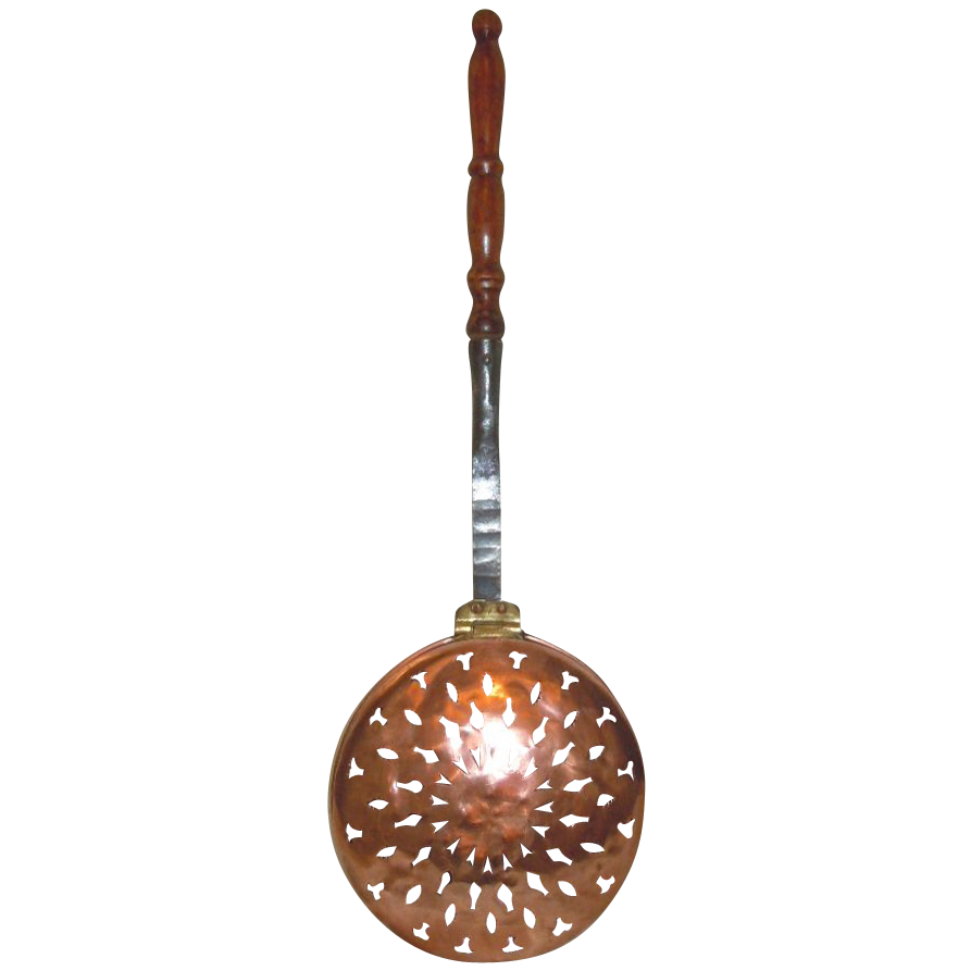 French antique bed warmer copper & wood handle French antique bed warmer copper & wood handle