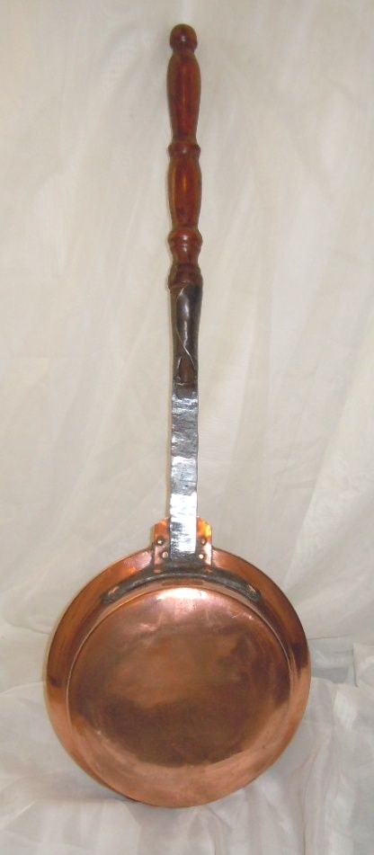 French antique bed warmer copper & wood handle French antique bed warmer copper & wood handle