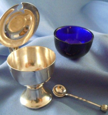 Antique pepper, salt cellar & mustard pot sterling silver London 1907 Antique pepper, salt cellar & mustard pot sterling silver London 1907