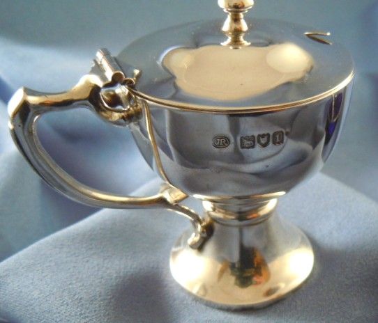Antique pepper, salt cellar & mustard pot sterling silver London 1907 Antique pepper, salt cellar & mustard pot sterling silver London 1907