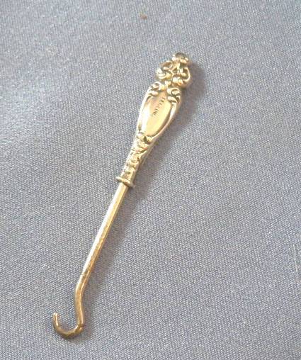 Button hook small sterling silver ornate Button hook small sterling silver ornate