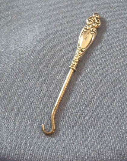 Button hook small sterling silver ornate Button hook small sterling silver ornate