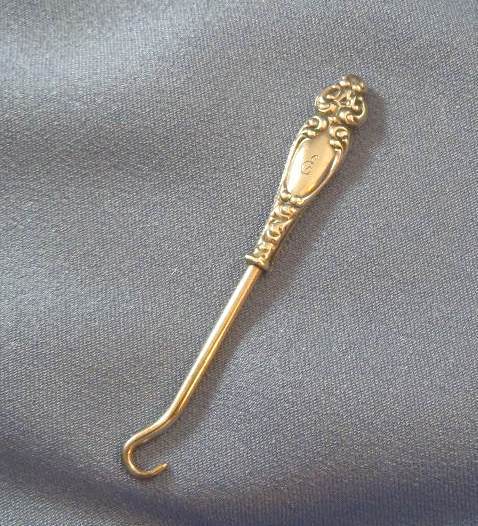 Button hook small sterling silver ornate Button hook small sterling silver ornate