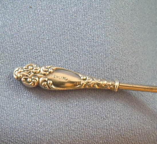 Button hook small sterling silver ornate Button hook small sterling silver ornate