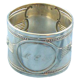 Napkin ring rose design 800 silver Germany Napkin ring rose design 800 silver Germany
