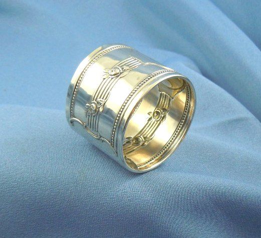 Napkin ring rose design 800 silver Germany Napkin ring rose design 800 silver Germany