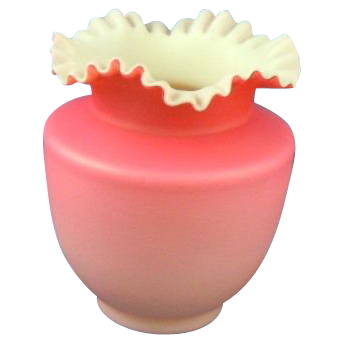 Victorian peachblow satin glass vase Victorian peachblow satin glass vase