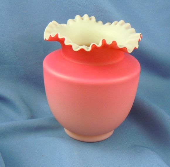 Victorian peachblow satin glass vase Victorian peachblow satin glass vase