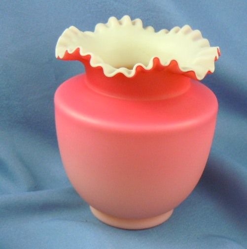 Victorian peachblow satin glass vase Victorian peachblow satin glass vase