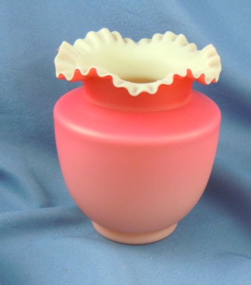 Victorian peachblow satin glass vase Victorian peachblow satin glass vase