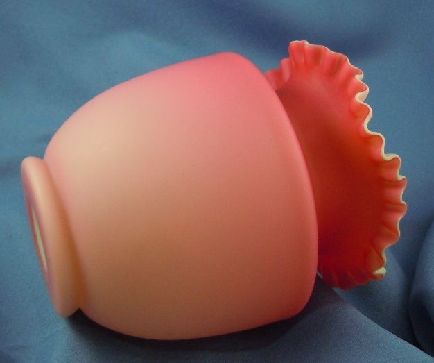 Victorian peachblow satin glass vase Victorian peachblow satin glass vase