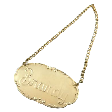 Brandy decanter label sterling silver Webster company hallmark Brandy decanter label sterling silver Webster company hallmark