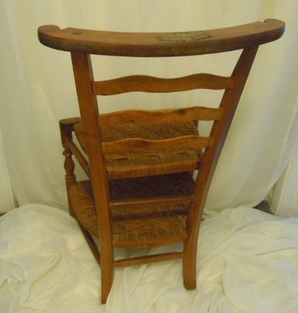 Prier Dieu French chair woven seat fruitwood Prier Dieu French chair woven seat fruitwood