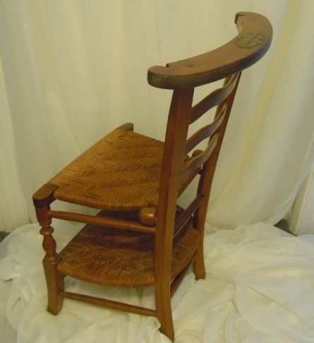 Prier Dieu French chair woven seat fruitwood Prier Dieu French chair woven seat fruitwood