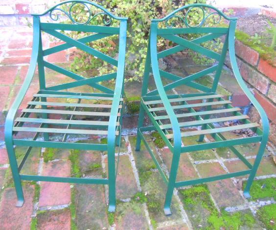 French steel garden chairs for child green (2) French steel garden chairs for child green (2)