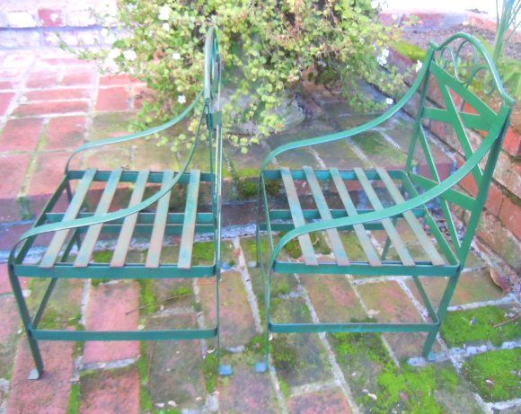 French steel garden chairs for child green (2) French steel garden chairs for child green (2)