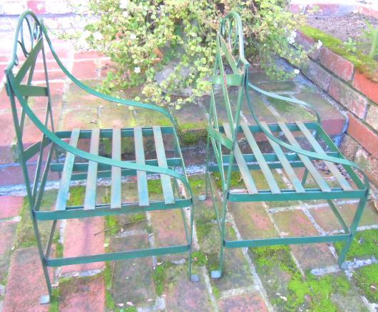 French steel garden chairs for child green (2) French steel garden chairs for child green (2)