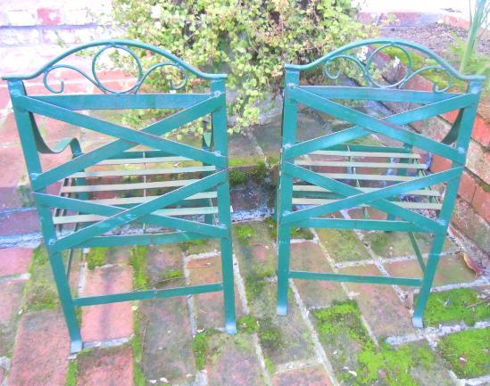 French steel garden chairs for child green (2) French steel garden chairs for child green (2)
