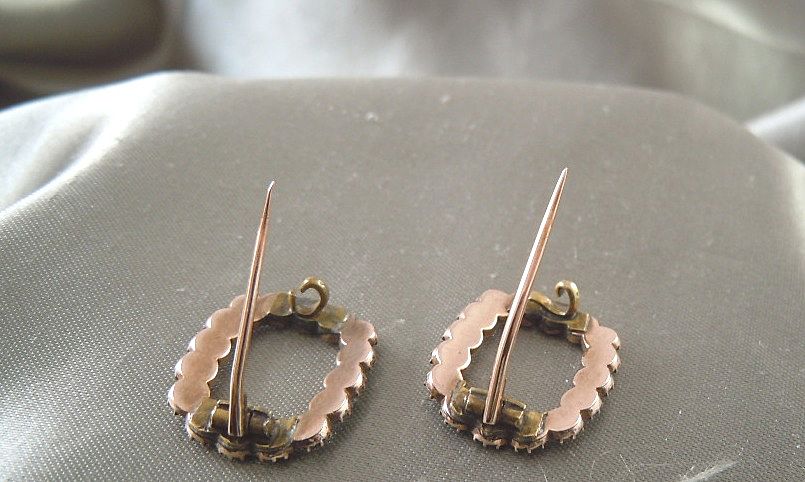 Antique Victorian Whitby Jet Small Pins (2) 9K Gold Antique Victorian Whitby Jet Small Pins (2) 9K Gold