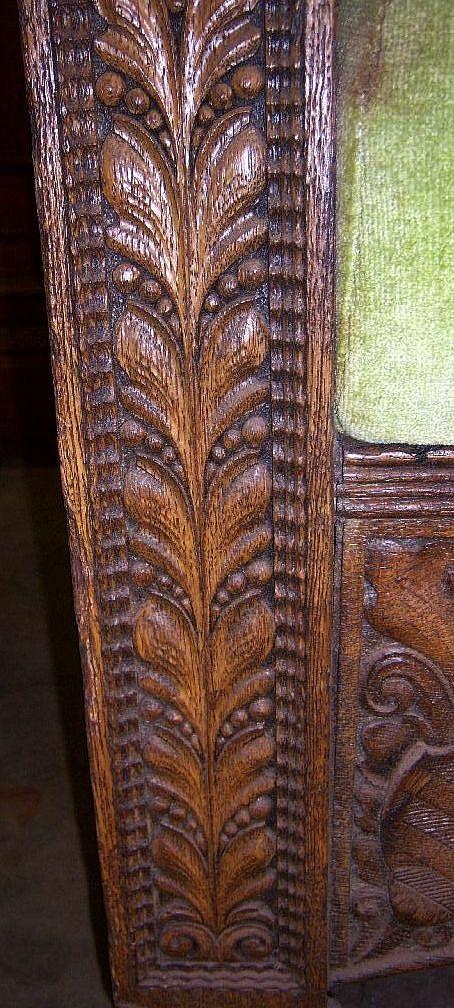Oak Canopy Chair, Monarch Crown, Coat of Arms, Heavily Carved Oak Canopy Chair, Monarch Crown, Coat of Arms, Heavily Carved