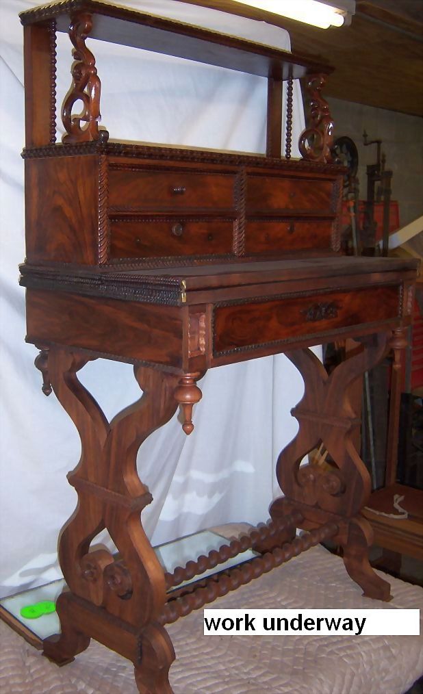 Rosewood Writing Desk and Game Table, Escritoire. Roux, Meeks Quality Rosewood Writing Desk and Game Table, Escritoire. Roux, Meeks Quality