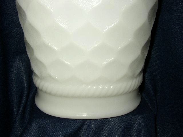EO Brody Quilted Diamond Pattern Milk Glass Vase EO Brody Quilted Diamond Pattern Milk Glass Vase