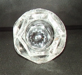 Faceted Open Salt - Clear Thick Glass Faceted Open Salt - Clear Thick Glass