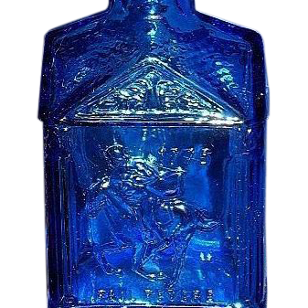Wheaton Blue Glass Paul Revere Bottle Wheaton Blue Glass Paul Revere Bottle