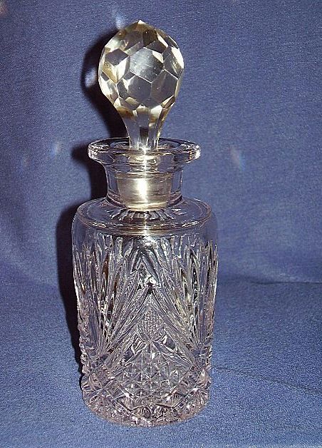 Clear Glass Pressed Fan Pattern Decanter or Vanity Bottle Clear Glass Pressed Fan Pattern Decanter or Vanity Bottle