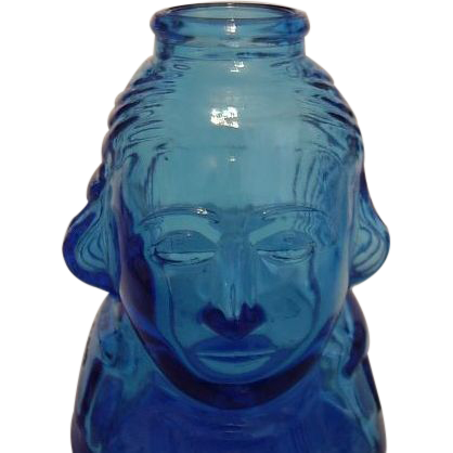 Wheaton Glass Blue George Washington Collector Bottle Wheaton Glass Blue George Washington Collector Bottle