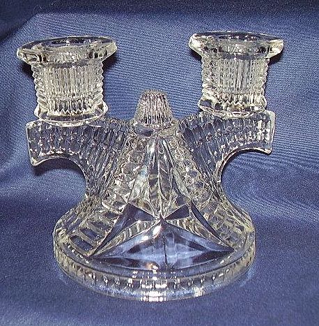 Stars & Bars Anchor Hocking Glass Double Candle Holder ~ Stunning! Stars & Bars Anchor Hocking Glass Double Candle Holder ~ Stunning!